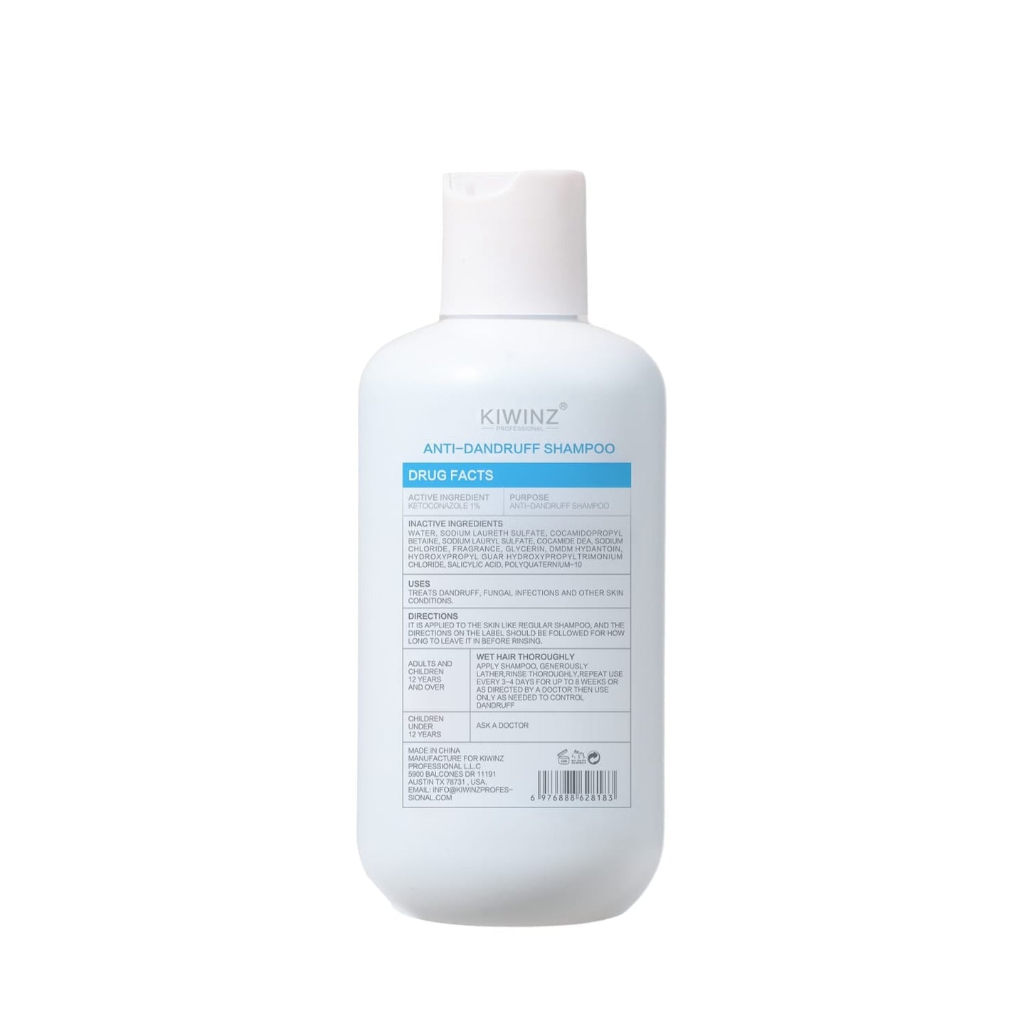 Kiwinz Professional Anti-Dandruff Shampoo with 1% Ketoconazole